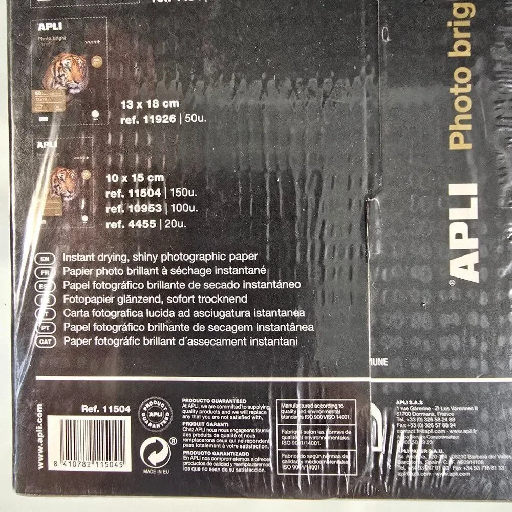 APLI Glossy Photo Paper 150 Sheets 4 x 6 Inch New in Box
